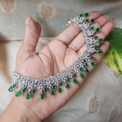 Emerald Necklace Set With Tikka