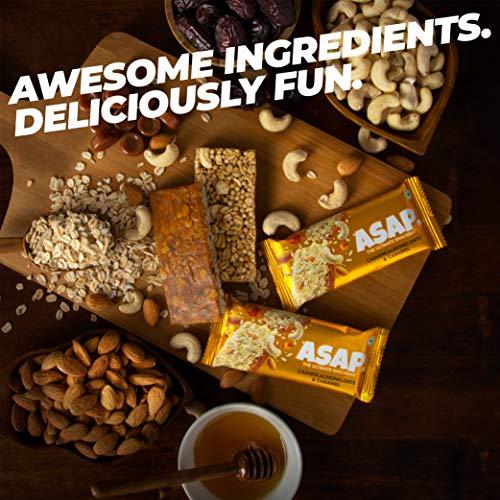 ASAP Healthy Protein Energy Bars with Cashew, Almond, Caramel & Oats | High Fiber | 12 Bars | Pack of 1|420 gms