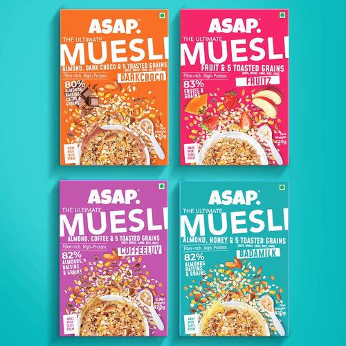 ASAP - Ultimate Muesli - BADAM MILK (Almonds, Honey & 5 toasted grains) - 420 gms