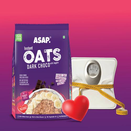 ASAP Dark Choco Instant Oatmeal 1 kg with Almonds & Raisins | High on fibre and helps reduce cholesterol | 100% Whole Grains | 100% Natural | No Maltodextrin, artificial flavours or preservatives