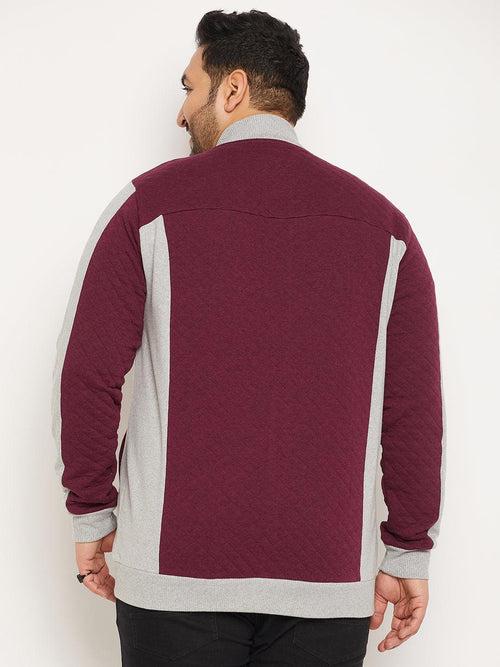 Men Plus Size Abled Colorblock Sweatshirt