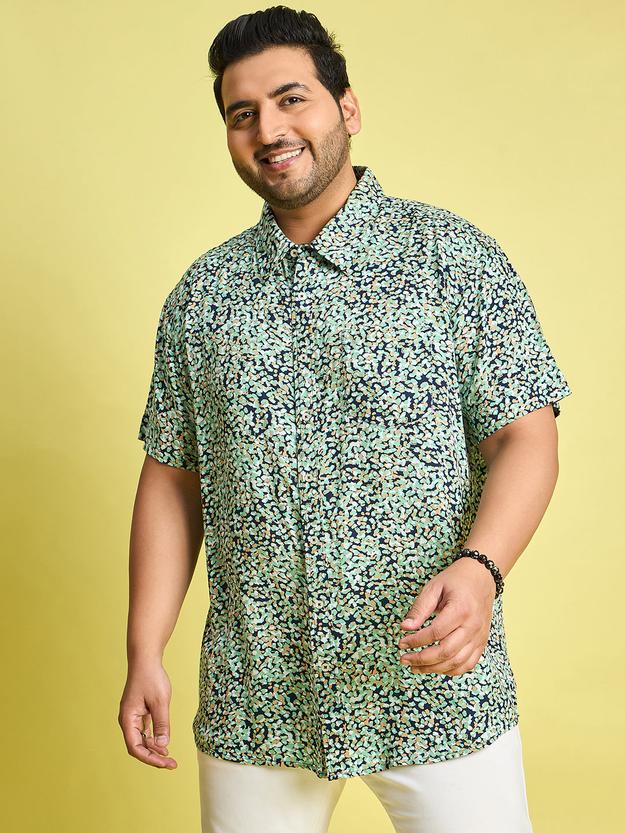 Men Plus Size Bejing Printed Shirt