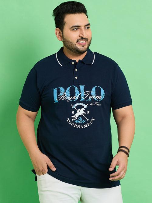 Men Plus Size Bozhou Printed Polo Tshirt