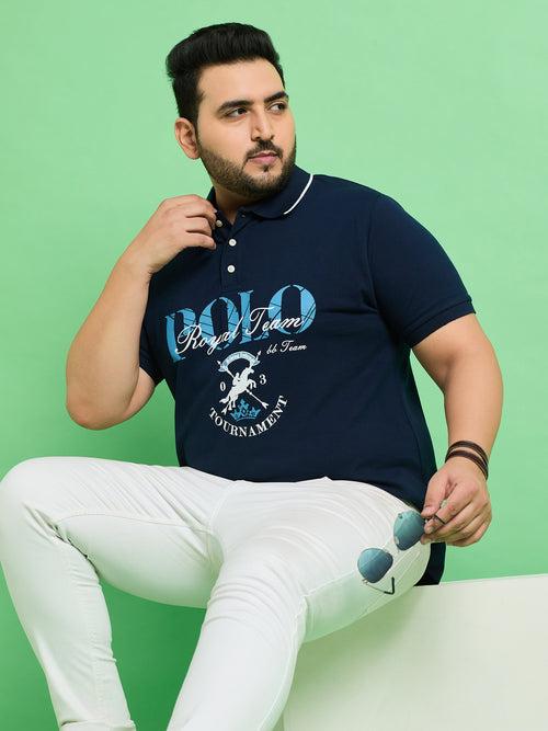 Men Plus Size Bozhou Printed Polo Tshirt