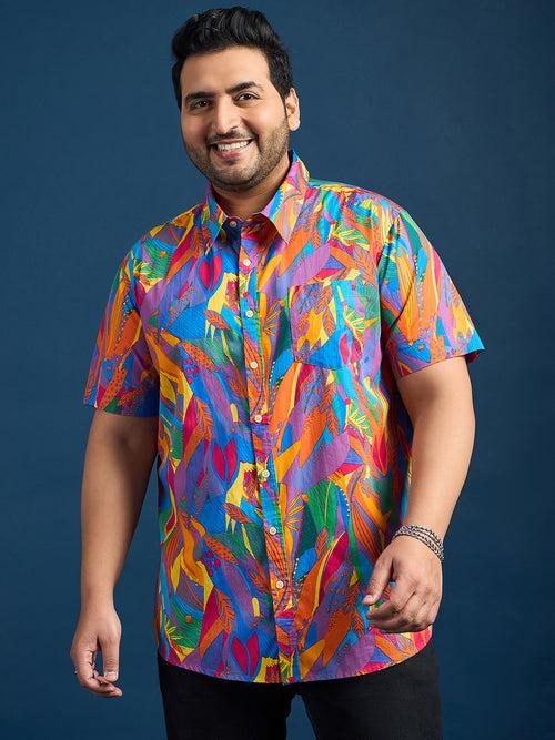 Men Plus Size Dios Self-Design Printed Multi Color Shirt