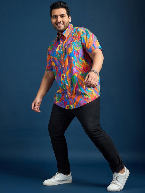 Men Plus Size Dios Self-Design Printed Multi Color Shirt