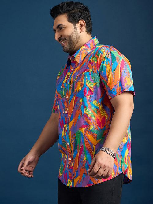 Men Plus Size Dios Self-Design Printed Multi Color Shirt