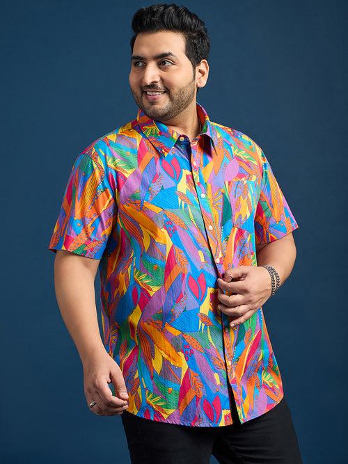 Men Plus Size Dios Self-Design Printed Multi Color Shirt