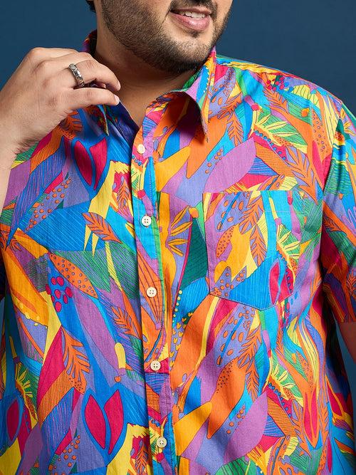 Men Plus Size Dios Self-Design Printed Multi Color Shirt