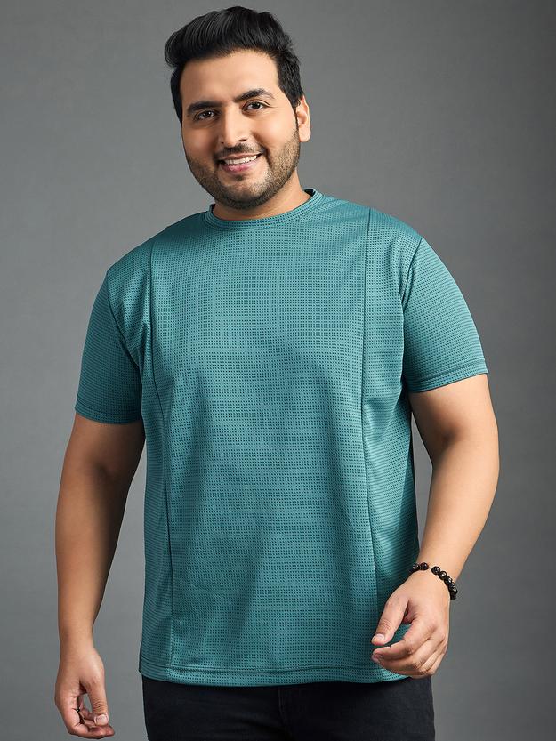 Men Plus Size Doctrine solid  Round Neck Tshirt