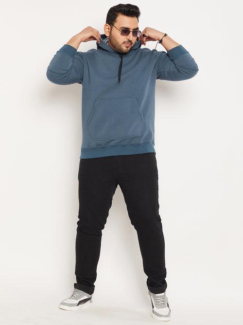 Men Plus Size Drape Solid Sweatshirt