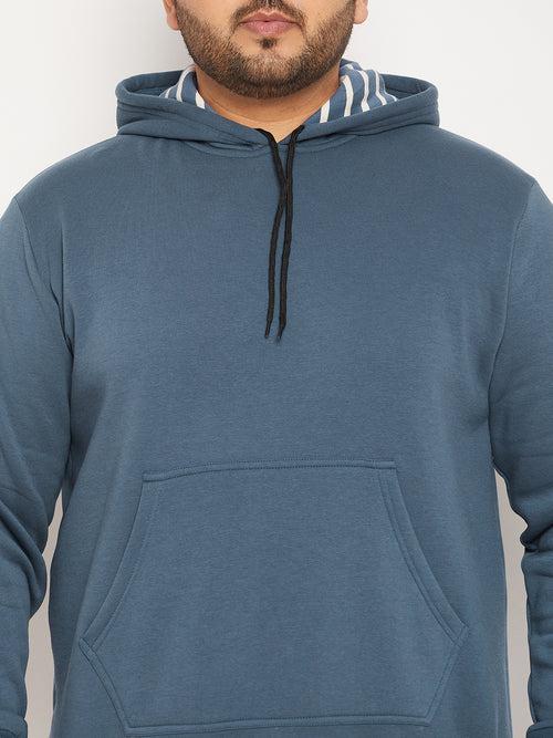 Men Plus Size Drape Solid Sweatshirt