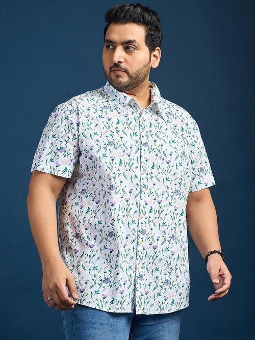 Men Plus Size Elkeen Floral Print /Multi Colors Shirt