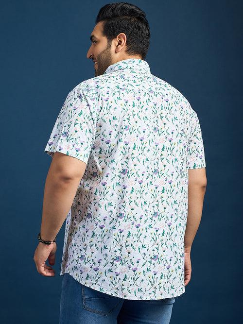 Men Plus Size Elkeen Floral Print /Multi Colors Shirt