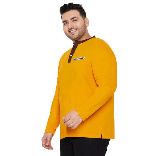 Men Plus Size Enfield Solid Henley Tshirt