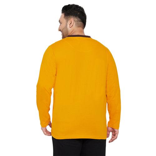 Men Plus Size Enfield Solid Henley Tshirt