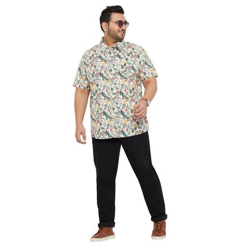 Men Plus Size Fazo Printed Shirt