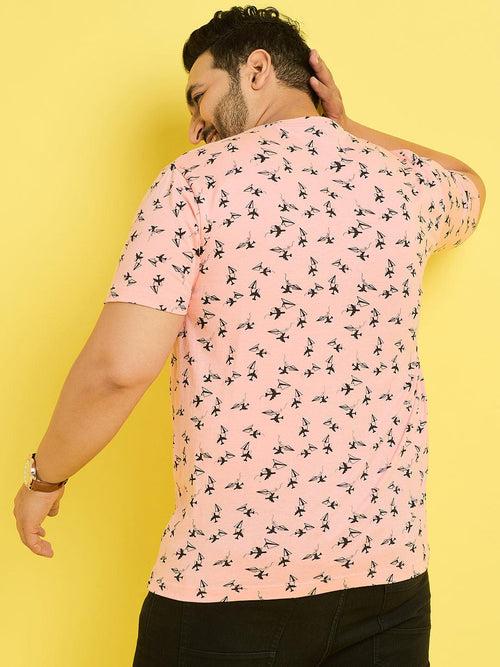 Men Plus Size Fresno Printed Round Neck Tshirt