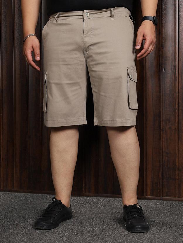 Men Plus Size Fuyang Solid Shorts