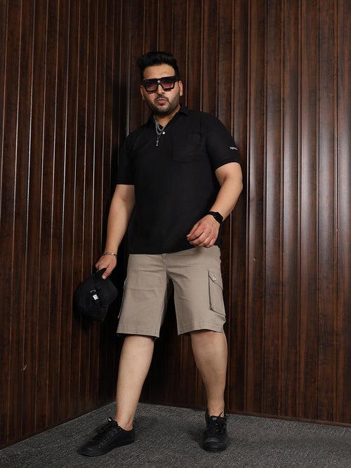 Men Plus Size Fuyang Solid Shorts