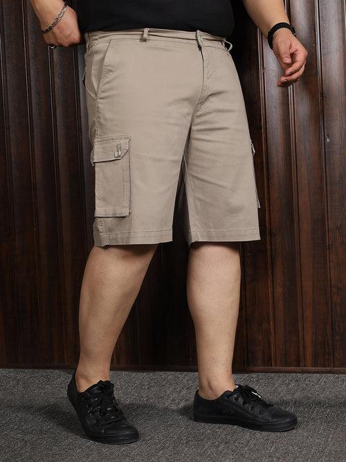 Men Plus Size Fuyang Solid Shorts