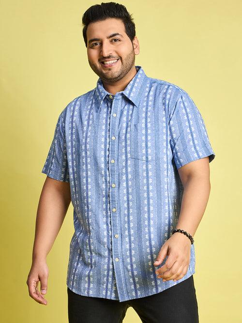 Men Plus Size Glaubin Jacquard  Shirt