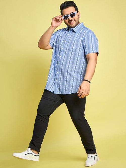 Men Plus Size Glaubin Jacquard  Shirt