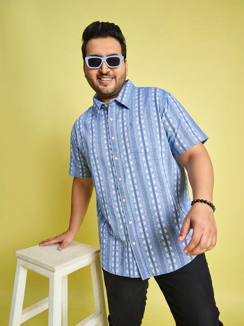 Men Plus Size Glaubin Jacquard  Shirt