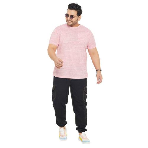 Men Plus Size Hardco Solid Round Neck Tshirt