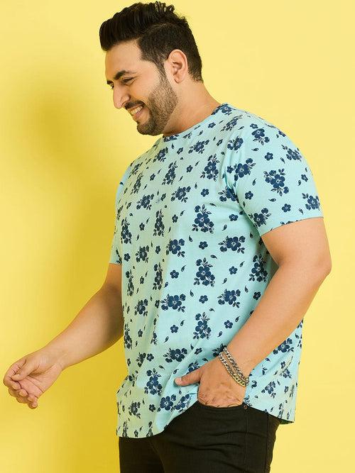 Men Plus Size Kansas Printed Round Neck Tshirt