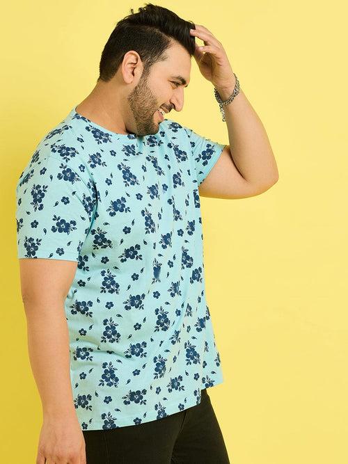 Men Plus Size Kansas Printed Round Neck Tshirt