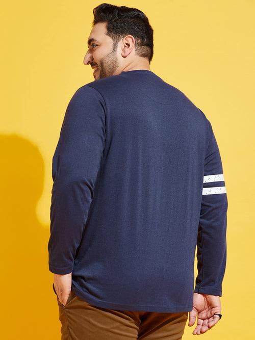 Men Plus Size Kate-10 Solid Henley Tshirt