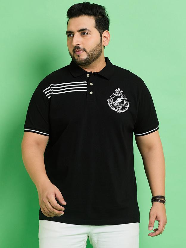 Men Plus Size Linyi Printed Polo Tshirt