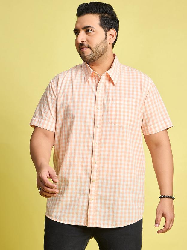 Men Plus Size Multitude Checked Multi color Shirt