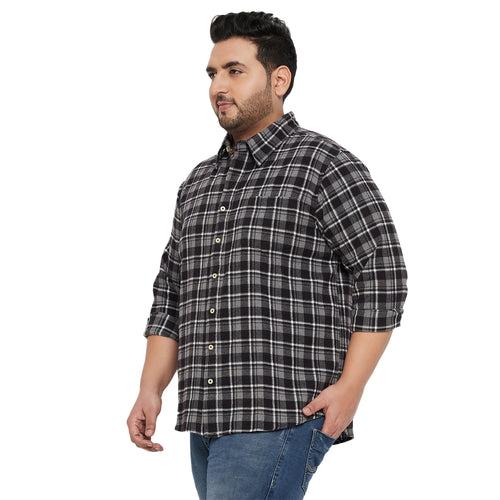 Men Plus Size Parley Check Shirt