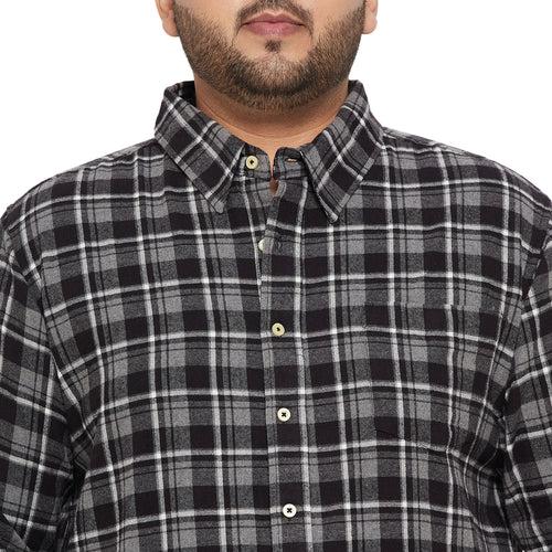 Men Plus Size Parley Check Shirt