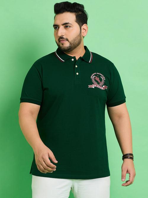 Men Plus Size Rewind Printed Polo Tshirt