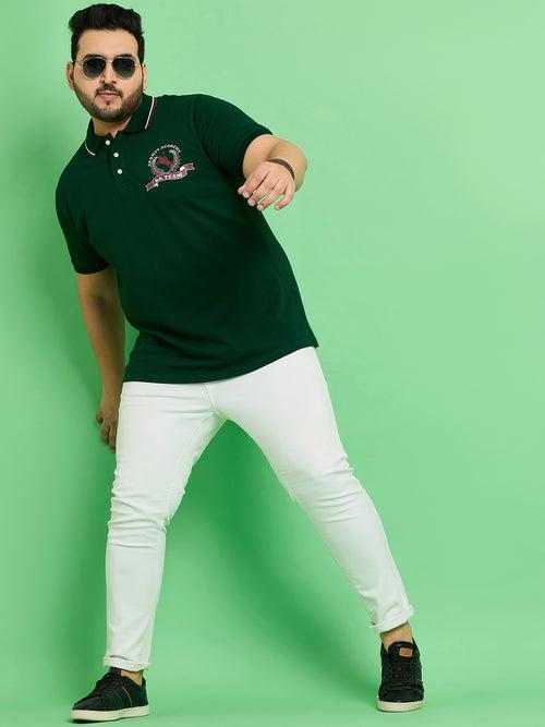 Men Plus Size Rewind Printed Polo Tshirt