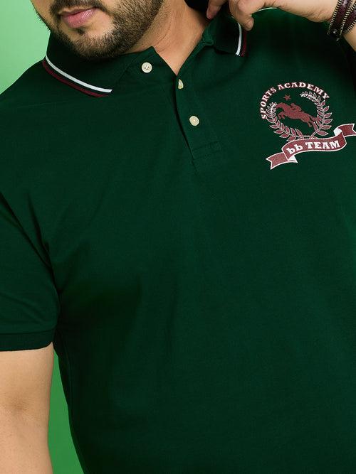 Men Plus Size Rewind Printed Polo Tshirt