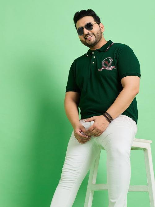 Men Plus Size Rewind Printed Polo Tshirt