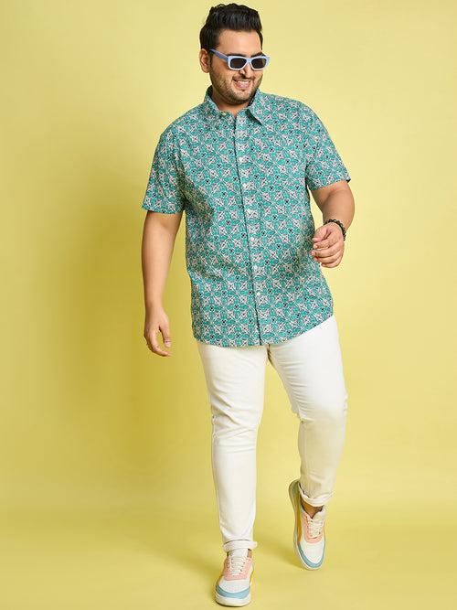 Men Plus Size Simon Floral Print Multi color shirt