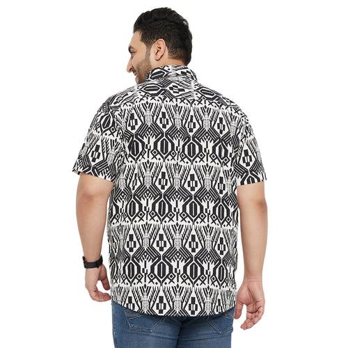 Men Plus Size Tribal Printed Shirt