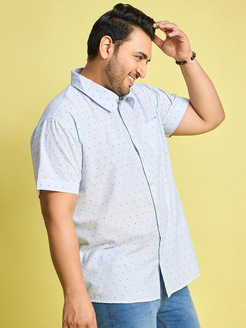 Men Plus Size Verden Dotted Jacquard  Shirt