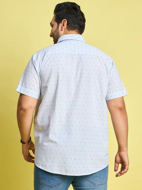 Men Plus Size Verden Dotted Jacquard  Shirt