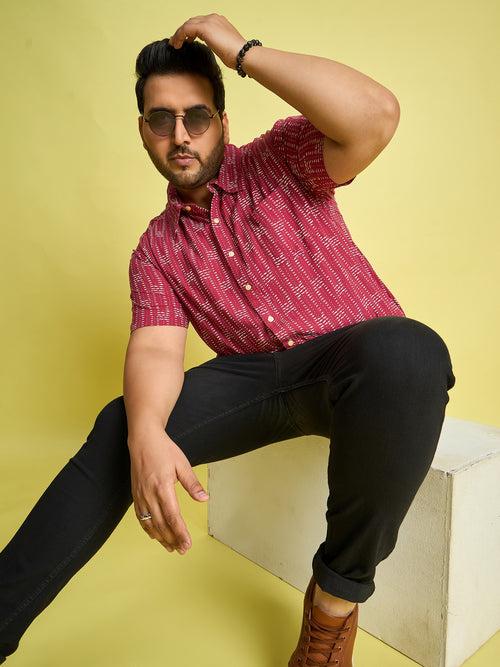 Men Plus Size Xylo Printed Shirt