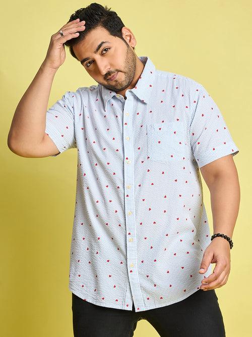 Men Plus Size Zadok Heart Printed Multi Color shirt