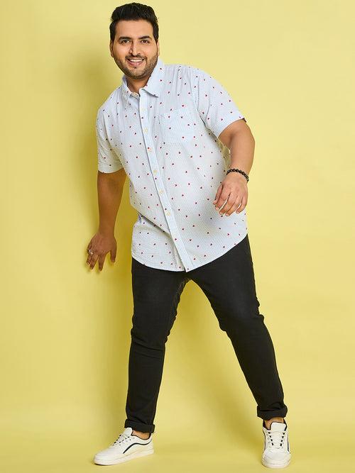 Men Plus Size Zadok Heart Printed Multi Color shirt