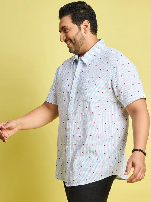 Men Plus Size Zadok Heart Printed Multi Color shirt