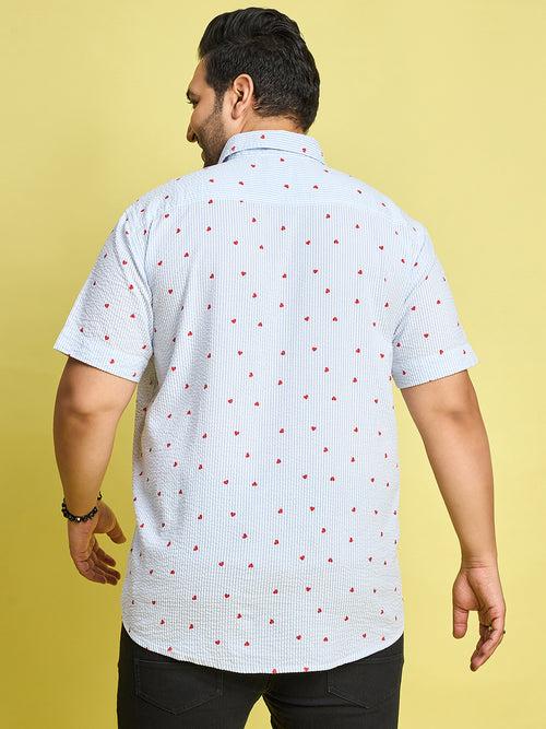 Men Plus Size Zadok Heart Printed Multi Color shirt