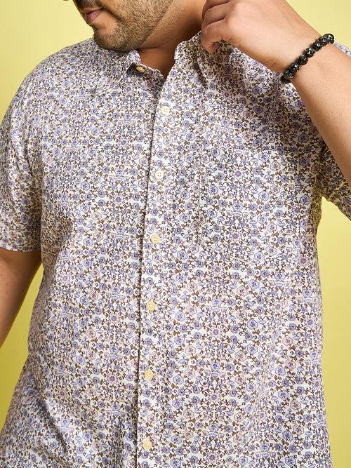 Men Plus Size Zordan Multi Colors Floral Print /Multi Colors Shirt